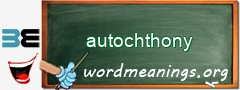 WordMeaning blackboard for autochthony